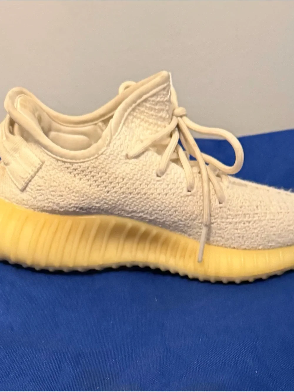 YEEZY Cream Knit Sneakers with gum Sole